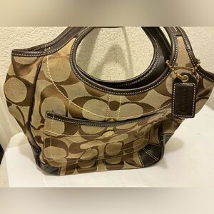 Coach Signature Jacquard Ergo Hobo  Shoulder Handbag